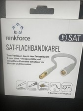 renkforce SAT-FLACHBANDKABEL 0,2M, 3mm dünn NEU/OVP