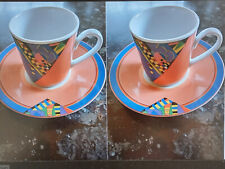 2 Espresso Tassen & 2 Untersetzer, Seltmann Weiden,  VIP Collection, Bayern,bunt