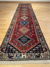 6258  Handgeknüpfter Gaschgai Ardebil Läufer 380x84 Orientteppich Tappeto Carpet