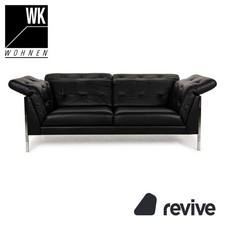 WK Wohnen Leder Zweisitzer Schwarz manuelle Funktion