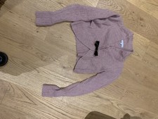 Lysgaard Wolljäckchen in rosa mit Goldfäden und Samtschleife Gr.M 