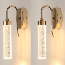 2X Kristall Wandleuchte 3000K Moderne Wandlampe Nachttisch Badezimmer Flur Lampe