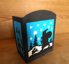 Fensterbild Durchscheinbild Schattenbild Weihnachten Schattenspiel Erzgebirge