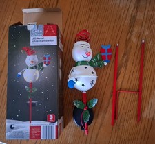 Weihnachtsdeko LED-Metall-Schneemann-Stecker von CASA Deco   Neuwertig 