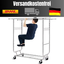 Doppelter Kleiderständer | Schwerlast-Design | Rollen-Technik