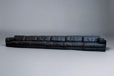 De Sede DS-76 Modulares Sofa in schwarzem Leder