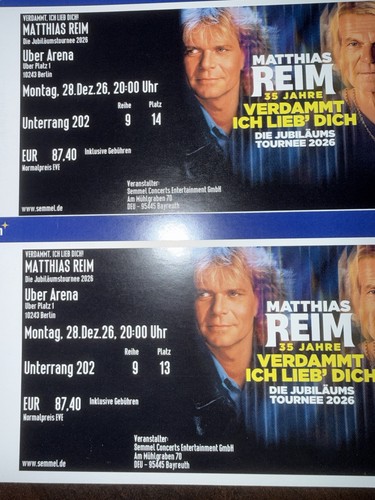 Tickets matthias reim - tickets,