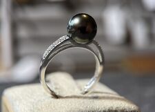 14 Karat Weißgold Ring Tahiti Perle & Brillanten „Perlfekt“ Gr. 56 Gold 585