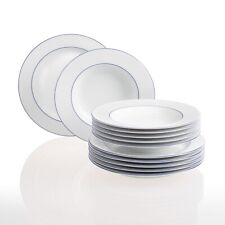 Retsch Arzberg HEIKE BLAURAND Tafelgeschirr Set 12-teilig Porzellan weiß-blau