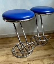 Tresenhocker/ Barhocker 2er set      Sitz blau