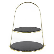 Echtwerk Schiefer Etagere 2‐Stöckig Ständer Servierplatte Servierständer B-WARE