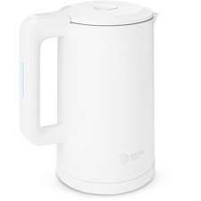 Balter Edelstahl Wasserkocher 1,7 L Doppelwandig, Kabellos, Teekocher, Weiß BW