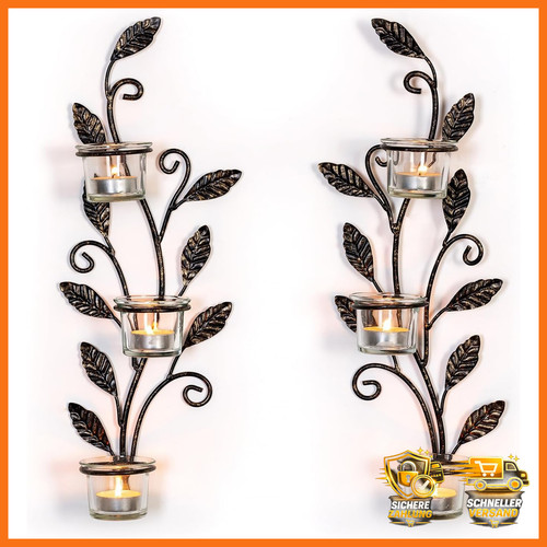 Wandkerzenhalter schwarz - wandkerzenhalter,