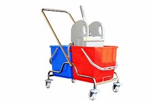 PROFI Doppelfahrwagen Chrom/Wischwagen/Fahreimer/Reinigungswagen/Systemwagen