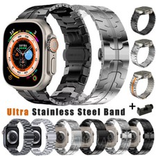 Für Apple Watch 42-49mm Series 3 4 5 6 7 8 9 SE Ultra 2 Edelstahl Titan Armband