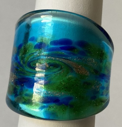 Unikat glasring aquamarine - -,