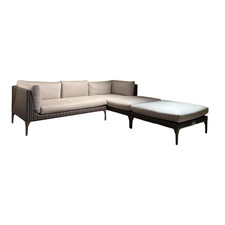 DEDON Ecksofa Gartenlounge MU Stoff Natura Taupe Grau Gestell Aluminium 