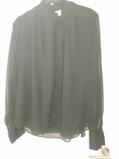 H&M neu Chiffon schwarze Bluse