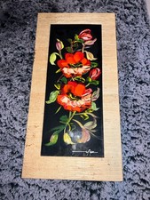 Blumen Wandbild auf Holz –