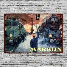 Blechschild Märklin Modellbau Dampflok Eisenbahn Metallschild TEL3597