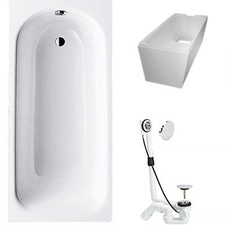 KALDEWEI Badewanne Saniform Plus KOMPLETTSET 170x75cm Träger und Ablaufgarnitur
