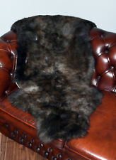 Unikat Lammfell Schaffell Fell Lambskin Natur Grau gescheckt gefleckt 117x74cm