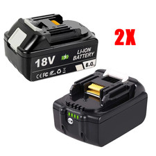 2  18V 6,0 Ah für Makita LED Akku BL1860B- 2er Set - 197422-3 BL1850-B