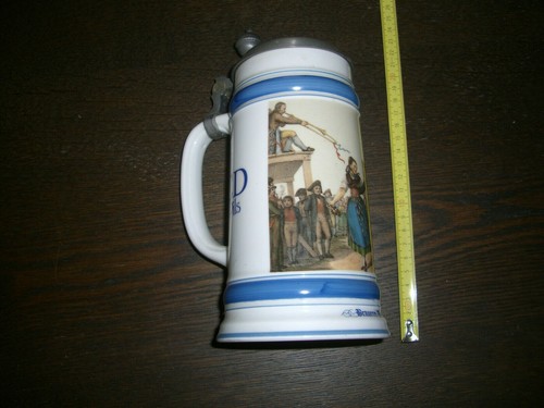 Bierkrug mit zinndeckel - bierkrug,