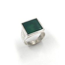 925 Silber Ring grüner Onyx