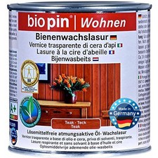BioPin Premium Bienenwachslasur Teak 375ml Lösemittelfreie Holzlasur