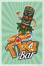 Holzschild 30x20 cm Tiki Bar