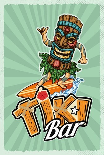 Holzschild 30x20 tiki bar - holzschild,