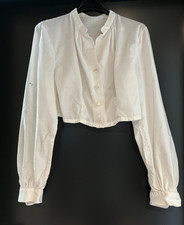 Damen Trachten Dirndl Bluse langarm weiß ca. Gr. 40