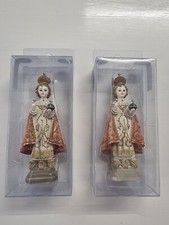 Prager Jesuskind mit rosa Umhang Höhe ca. 13cm im zweier Set Heiligenfigur