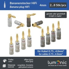 HiFi Bananenstecker Set grau