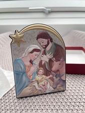 Christliche Ikone der heiligen Familie - 950er Silber - Italien