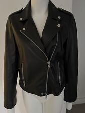Damen Lederjacke im Bikerstil schwarz Gr 38
