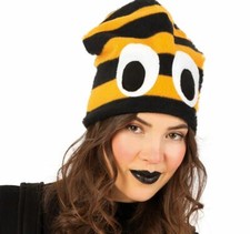 Bienen Fleece Mütze mit Augen