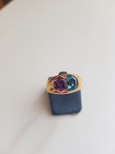 Ring gold 585 mit - ametist, und