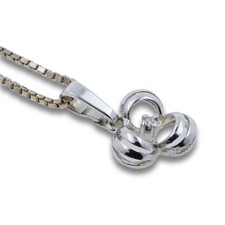 Diamant Anhänger Kette 333 Gold 8 Kt Weißgold Brillant Damen Wert 490,-