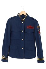 FAY Reitjacke Damen Blau Baumwolle Elegant Klassisch Preppy Gr. M 38 Freizeit