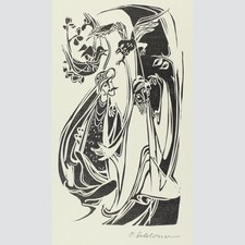 Otto Schlosser: "Von der Geschwätzigkeit". Linolschnitt 1971.