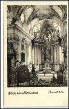 Kirche AMORBACH um 1950 Innenansicht "Blick zum Hochaltar" Church Bavaria Bayern
