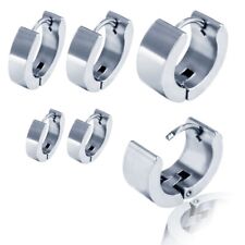 1 PAAR CREOLEN KLAPPCREOLEN EDELSTAHL OHRRINGE HERREN MÄNNER HUGGIE UNISEX