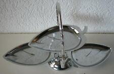 ETAGERE  3 - STÖCKIG  VINTAGE  IN  BLATTFORM Schmuckständer CHROM  SEHR  ALT
