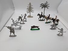 Konvolut 12 Stück Zinnsoldaten Indianer Kavallerie Flachfiguren Zinn Western Rar