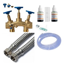 Anschlussset Enthärtungsanlage + Montageblock 1" + Messbesteck + 1m Schläuche