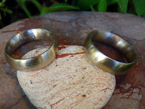 Trauringe mokume gane gold 900 - trauringe,