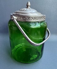 Jugendstil Grün Glas  Dose