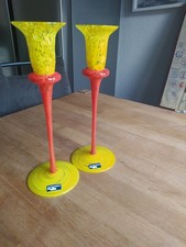 2 schöne Kerzenständer Leuchter von Leonardo orange gelb
